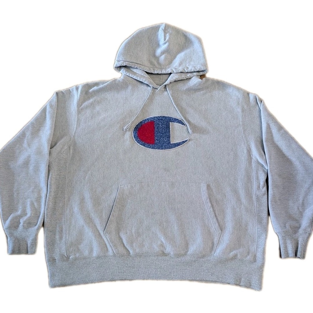 Champion Reverse Weave Hoodie Men's 3XL Gray Big C Logo Pullover Heavyweight OG